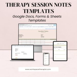 Therapist Session Notes Template Bundle for Private Practice Therapist Documentation